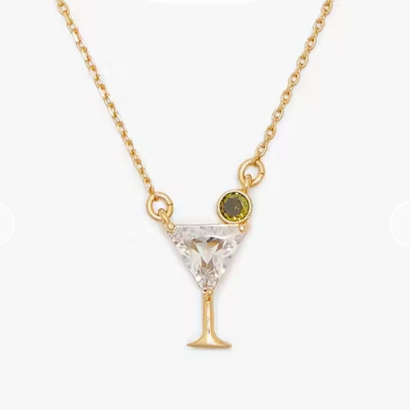 kate spade Jewelry - Kate Spade Gold Martini Pendant Necklace